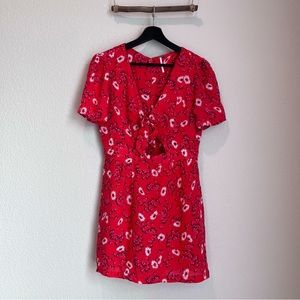 Free People Red Floral Skort Dress